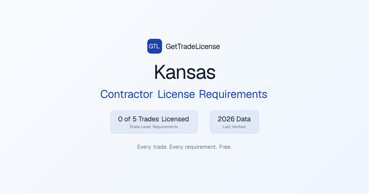 Kansas Contractor License Requirements (2026)