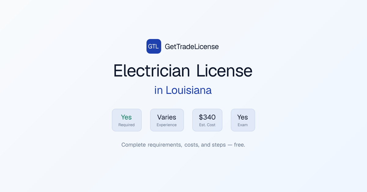 Louisiana Electrician License 2026: Cost, Exam & Requirements