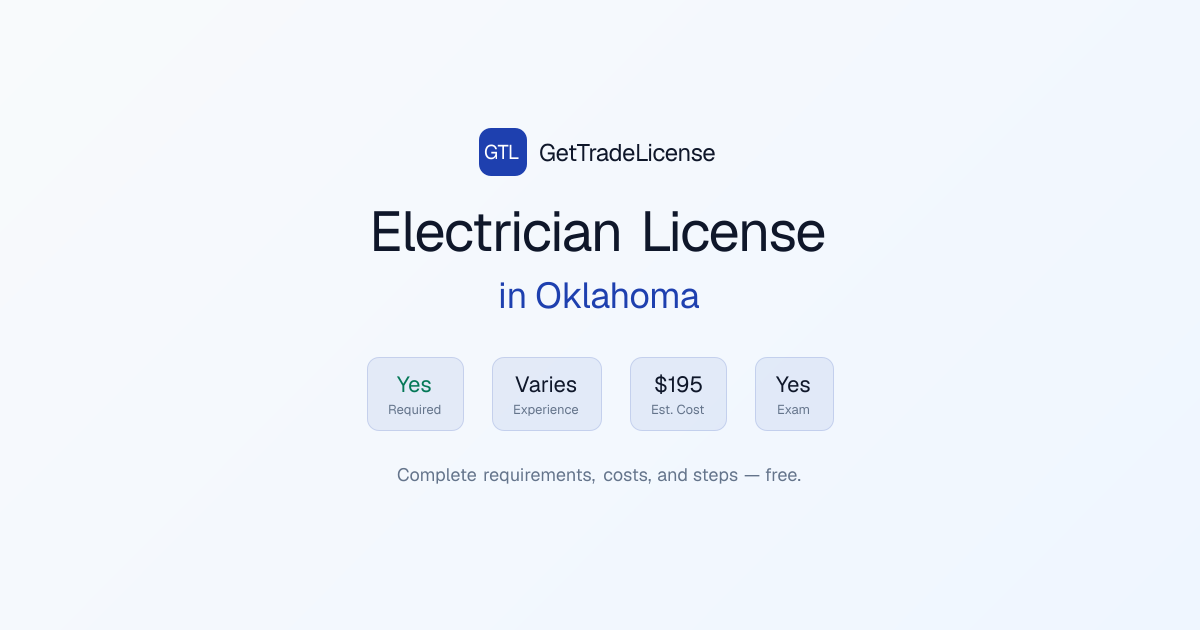 Oklahoma Electrician License 2026: Cost, Exam & Requirements